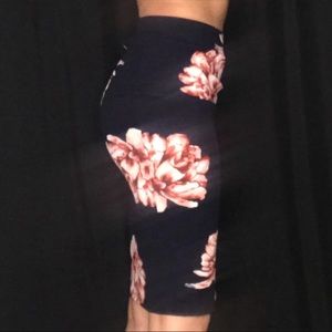 Navy Floral Skirt
